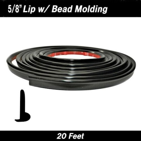 Cowles Products PROTEKTOTRIM FENDER TRIM, 5/8IN LIP W/BEAD, 20FT KIT, BLACK 37-343